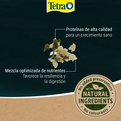 Tetra. Proteínas de alta calidad para un crecimiento saludable, mezcla de nutrientes optimizada que favorece la resiliencia y la digestión. Con ingredientes naturales, sin aditivos ni colorantes. Tetra. Proteínas de alta calidad para un crecimiento saludable, mezcla de nutrientes optimizada que favorece la resiliencia y la digestión. Con ingredientes naturales, sin aditivos ni colorantes.
