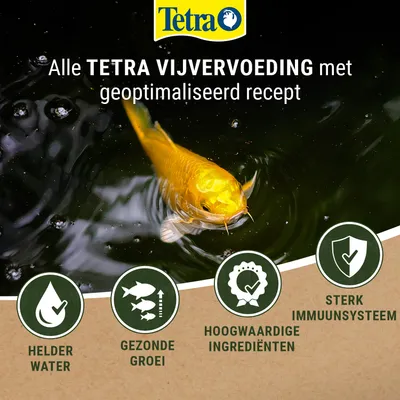 Tetra Vijvervoeding met geoptimaliseerd recept: helder water, gezonde groei, hoogwaardige ingrediënten, sterk immuunsysteem. Tetra Vijvervoeding met geoptimaliseerd recept: helder water, gezonde groei, hoogwaardige ingrediënten, sterk immuunsysteem.