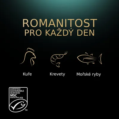 ROMANITOST PRO KAŽDÝ DEN. Kuře, krevety, mořské ryby. CERTIFIED SUSTAINABLE SEAFOOD MSC www.msc.org
