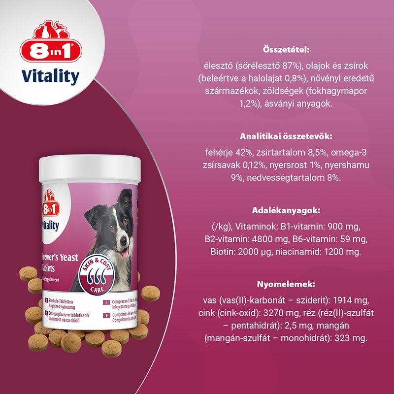 8in1Vitality sörélesztő tabletta