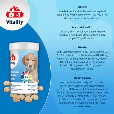 8in1 Vitality multivitamínové tablety pro štěňata 8in1 Vitality multivitamínové tablety pro štěňata