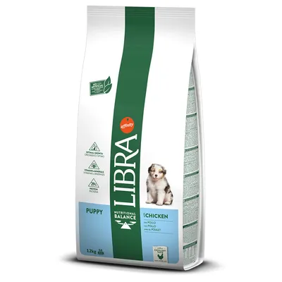 Libra Puppy hrana za pse s piletinom, 12kg. Nutritional Balance, 29% proteina, vitamini i minerali, optimalan rast. Bez umjetnih dodataka.