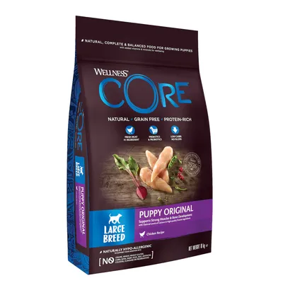 Wellness CORE Puppy Original Large Breed, natürliches, getreidefreies Hundefutter mit frischem Fleisch, Präbiotika, wenig Kohlenhydraten. Rezept für starke Muskeln und Knochen. Wellness CORE Puppy Original Large Breed, natürliches, getreidefreies Hundefutter mit frischem Fleisch, Präbiotika, wenig Kohlenhydraten. Rezept für starke Muskeln und Knochen.