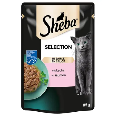 Sheba Selection in Sauce mit Lachs, MSC-zertifiziert, 85g.