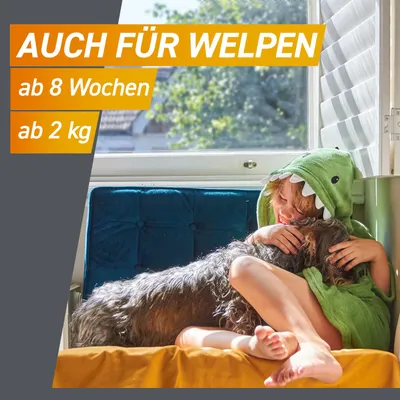 Auch für Welpen geeignet, ab 8 Wochen und ab 2 kg Körpergewicht.