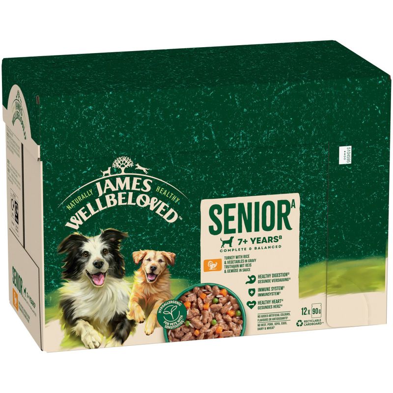 James Wellbeloved James Wellbeloved Ha Turkey Senior Wet Dog Food pet food packaging