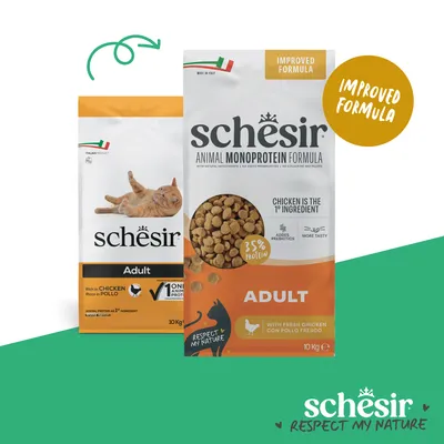 Schesir Animal Monoprotein Formula Adult, 10 kg, friss csirkével, 35% fehérje, továbbfejlesztett receptúra, Olaszországban készült, adalékanyagok nélkül, prebiotikumokkal. Schesir Animal Monoprotein Formula Adult, 10 kg, friss csirkével, 35% fehérje, továbbfejlesztett receptúra, Olaszországban készült, adalékanyagok nélkül, prebiotikumokkal.