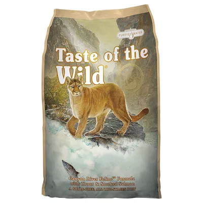 Taste of the Wild Canyon River Feline Formula with Trout & Smoked Salmon. PURIFIED WATER. A grain-free, all life-stages diet.