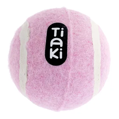 Tiaki rosa filtbold med hvide striber, egnet til leg.