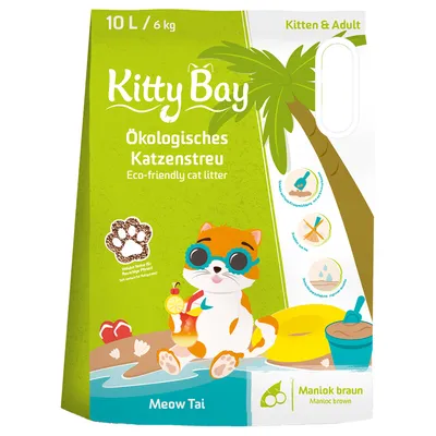 Litière KittyBay Meow Tai manioc marron pour chat