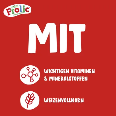 Mini Frolic. S važnim vitaminima i mineralima te cjelovitim pšeničnim zrnom.