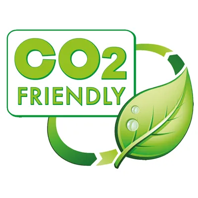 CO2 Friendly. Duurzaam product met een verminderde CO2-voetafdruk.