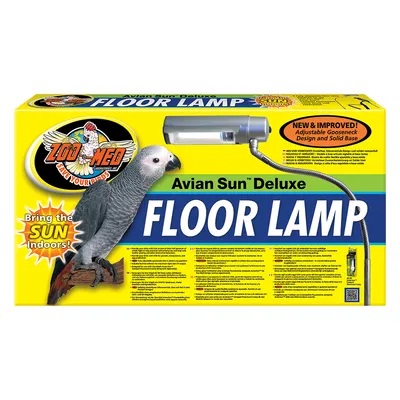 Zoo Med Avian Sun Deluxe Floor Lamp. Neue und verbesserte verstellbare Schwanenhals-Design und stabiler Lampensockel. Bringt Sonnenlicht für Vögel ins Haus.