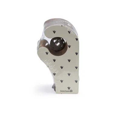 Beeztees Kratzspielzeug aus Pappe mit integriertem Ball, weiss mit schwarzen Mustern.