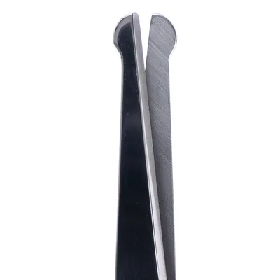 Close-up of a metal tweezer with straight tips, suitable for precise work.
