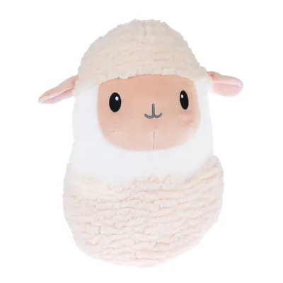Pluche speelgoed in de vorm van een schaap met crèmekleurige vacht en beige gezicht, geschikt voor huisdieren.