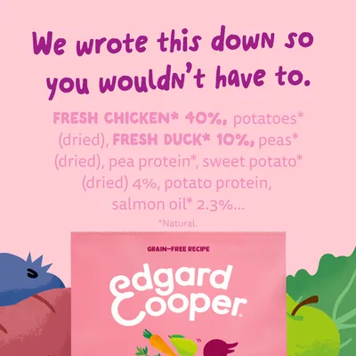 Edgard & Cooper Kleine Puppy Eend & Kip graanvrij