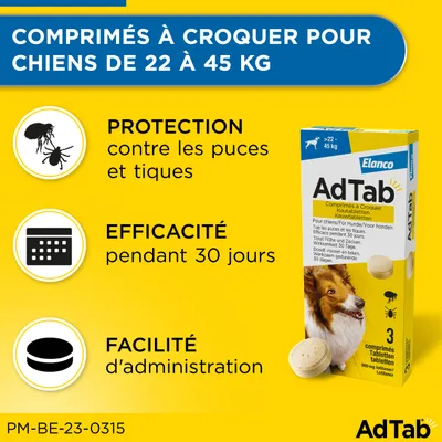 AdTab Comprimés à mâcher pour très grand chien (22 à 45 kg)