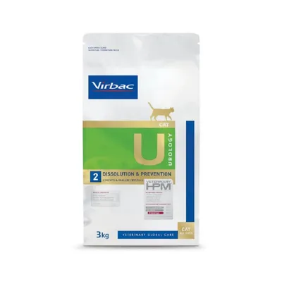 Virbac Veterinary HPM Urology Cat, 3kg. Spezialfutter zur Auflösung und Vorbeugung von Struvit- und Oxalatkristallen. Für Katzen aller Grössen.