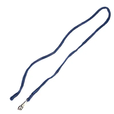 Blaues geflochtenes Seil mit Metallclip, geeignet für verschiedene Anwendungen.
