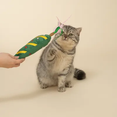 TIAKI Katzenspielzeug Weihnachtsbaum mit Bändchen