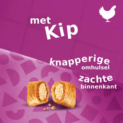 met Kip, knapperige omhulsel, zachte binnenkant