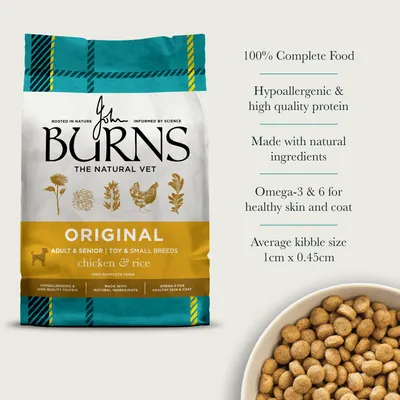 Burns Adult & Senior Toy & Small Breed Original - Chicken & Rice - 2kg