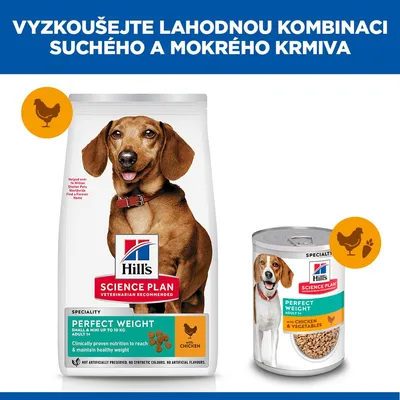 Hill's Science Plan Perfect Weight Adult 1+ Small & Mini kuracie
