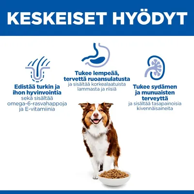 Hill's Science Plan Mature Adult 7+ Medium lammas & riisi