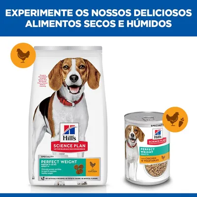 Hill's Science Plan Perfect Weight Adult 1+ Medium com frango