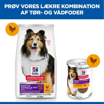 Hill's Science Plan Sensitive Stomach & Skin Adult 1+ Medium med kylling