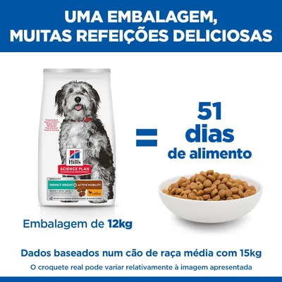 Hill's Science Plan Perfect Weight & Active Mobility Adult 1+ Medium frango