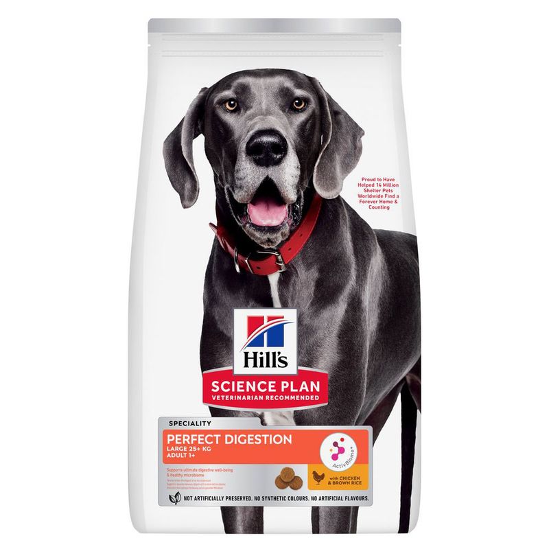 Hill's Science Plan Perfect Digestion Adult Large csirke & barna rizs