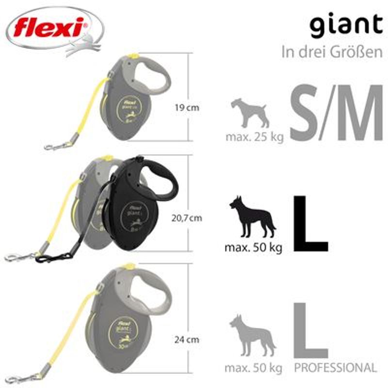 flexi Black Edition harnasgordel, 8 m