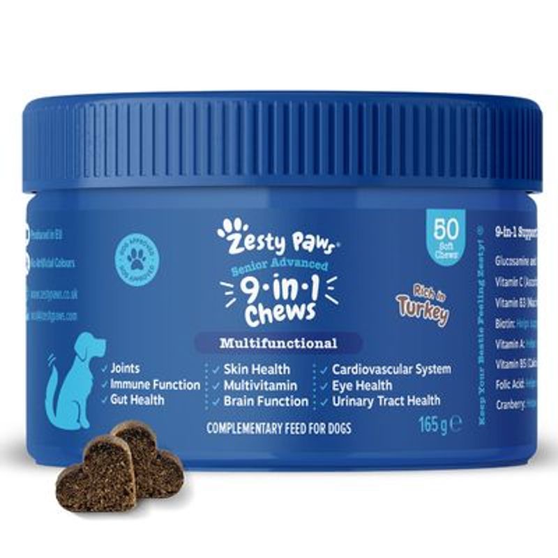 Zesty Paws Senior Advanced 9-in-1 Chews Kalkoen