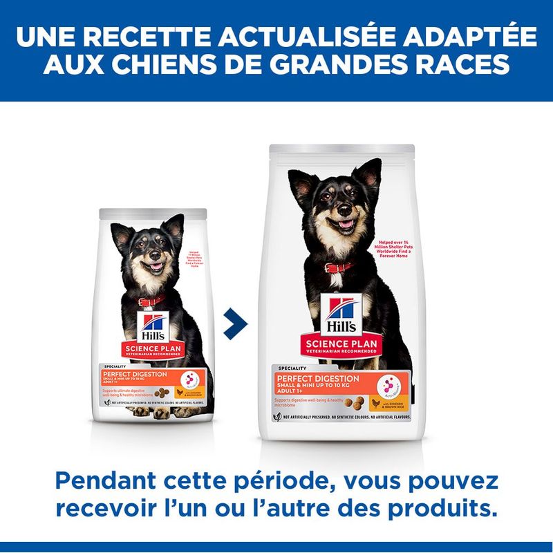 Hill's Science Plan Perfect Digestion Adult 1+ Small & Mini Poulet et riz complet