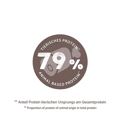 79% tierisches Protein am Gesamtproteinanteil. Anteil Protein tierischen Ursprungs am Gesamtprotein. 79% tierisches Protein am Gesamtproteinanteil. Anteil Protein tierischen Ursprungs am Gesamtprotein.