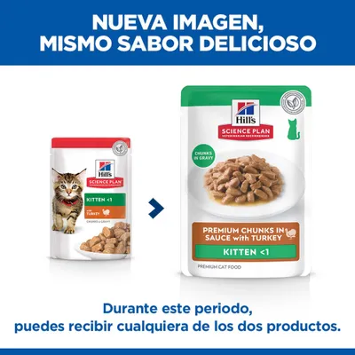 Aviso: Hill's Science Plan comida para gatos Kitten <1 con pavo está recibiendo un nuevo diseño de envase. Durante la transición, se puede entregar uno de los dos paquetes. Aviso: Hill's Science Plan comida para gatos Kitten <1 con pavo está recibiendo un nuevo diseño de envase. Durante la transición, se puede entregar uno de los dos paquetes.