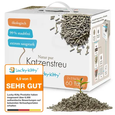 Lucky Kitty Katzenstreu "Natur Pur" - Grüner-Tee-Duft