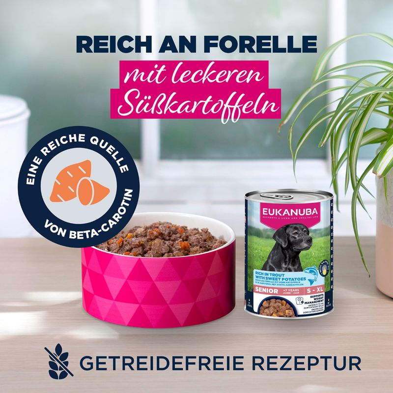 Eukanuba Senior Reich an Forelle mit Süsskartoffeln