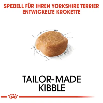 Speziell für Yorkshire Terrier entwickelte Krokette. Tailor-made Kibble.