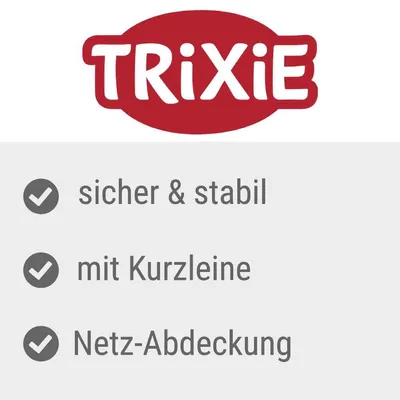 Trixie, sicher & stabil, mit Kurzleine, Netz-Abdeckung (texte en allemand)