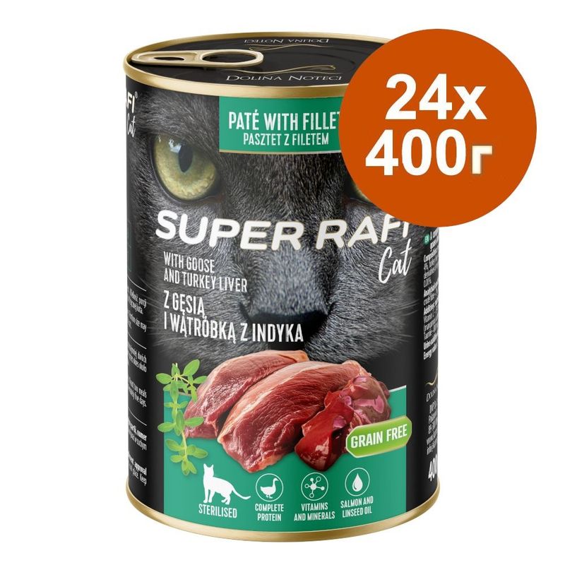 Икономична опаковка Super Rafi Sterilised Cat 24 x 400 г