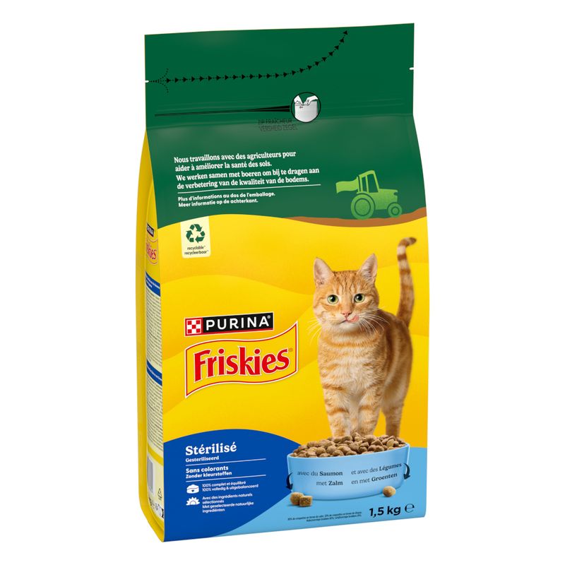 PURINA Friskies Sterilized Katze mit Lachs, Thunfisch und Gemüse