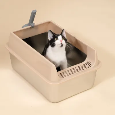 TIAKI Katzentoilette aus rostfreiem Stahl - silber TIAKI Katzentoilette aus rostfreiem Stahl - silber
