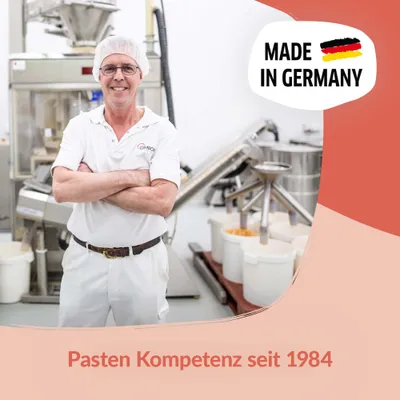 Made in Germany. Pasten Kompetenz seit 1984.