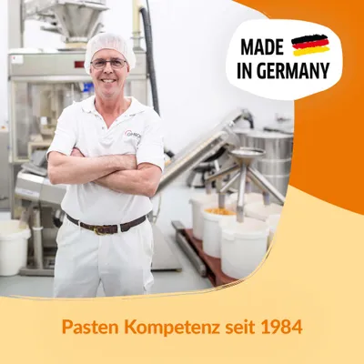 Made in Germany. Pasten Kompetenz seit 1984.