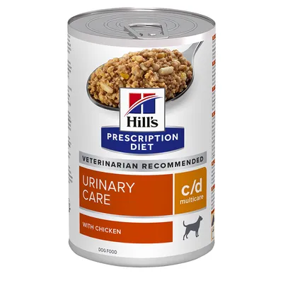 Hill's Prescription Diet Urinary Care c/d Multicare z kurczakiem, polecana przez weterynarzy, mokra karma dla psów.