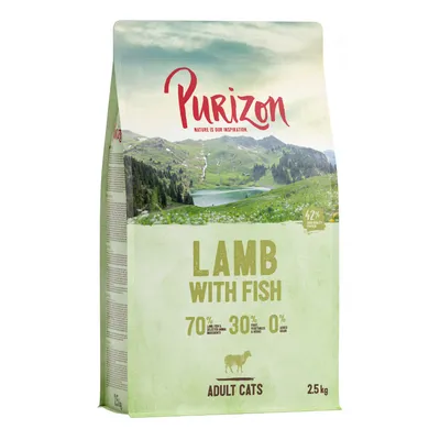 Purizon Lamb with Fish, 2.5 kg for adult cats. 70% meat and fish, 30% vegetables and herbs, 0% grain. 42% protein content.