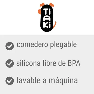 Tiaki. comedero plegable, silicona libre de BPA, lavable a máquina